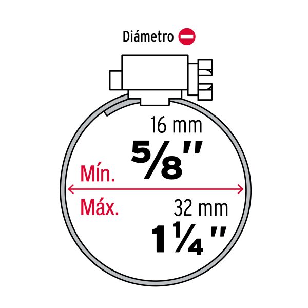 BOLSA CON 10 ABRAZADERAS SIN FIN REFORZADAS #12, 5/8"-1-1/4" FIERO - Imagen 2