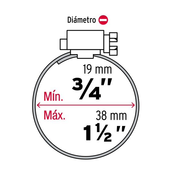 BOLSA CON 10 ABRAZADERAS SIN FIN REFORZADAS #16, 3/4"-1-1/2" FIERO - Imagen 2