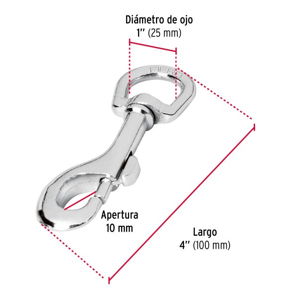 BANDOLA DE ZINC DE 1" GIRATORIA FIERO - Imagen 2