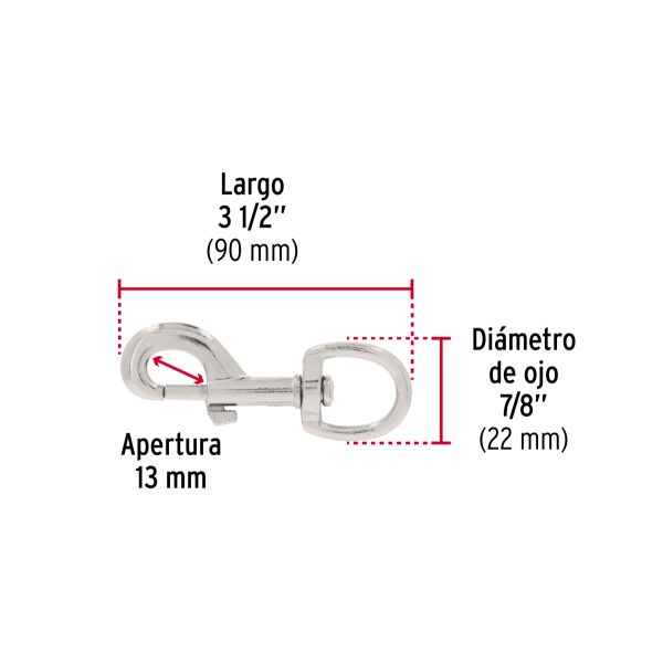 BANDOLA DE ZINC DE 7/8" GIRATORIA FIERO - Imagen 2
