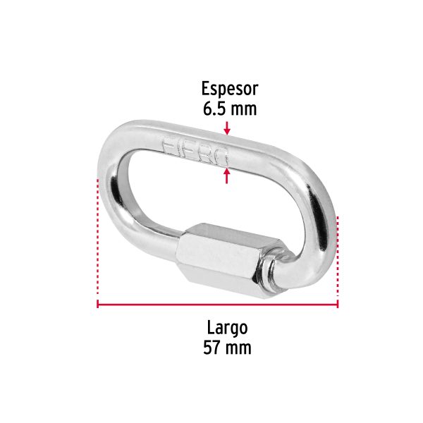 BANDOLA DE ACERO DE 1/4" CON SEGURO FIERO - Imagen 2