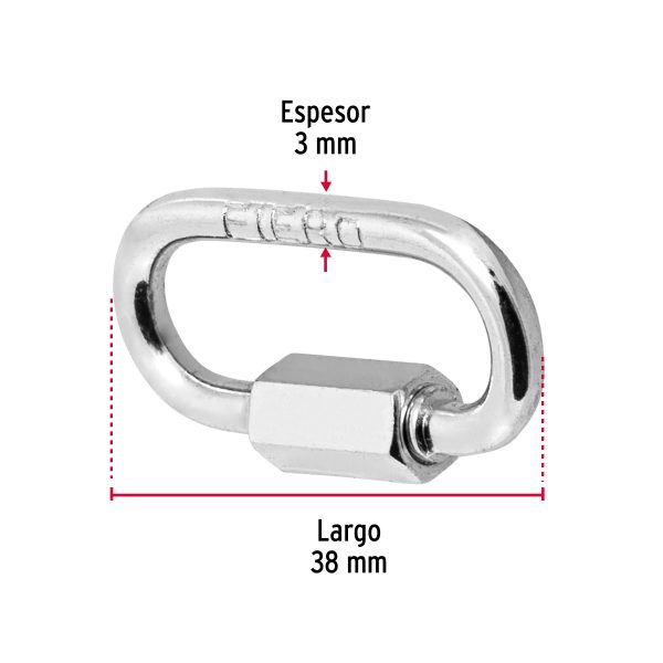 BANDOLA DE ACERO DE 1/8" CON SEGURO FIERO - Imagen 2