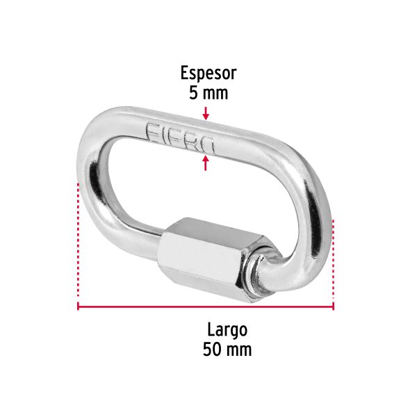 BANDOLA DE ACERO DE 3/16" CON SEGURO FIERO - Imagen 2