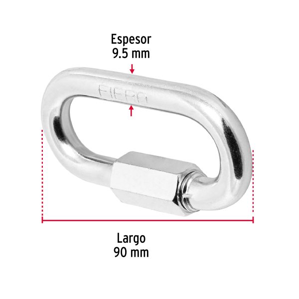 BANDOLA DE ACERO DE 3/8" CON SEGURO FIERO - Imagen 2