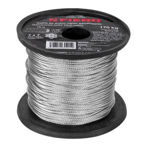 CABLE RIGIDO 1/16" DE ACERO 7 X 7 HILOS X 75 M FIERO