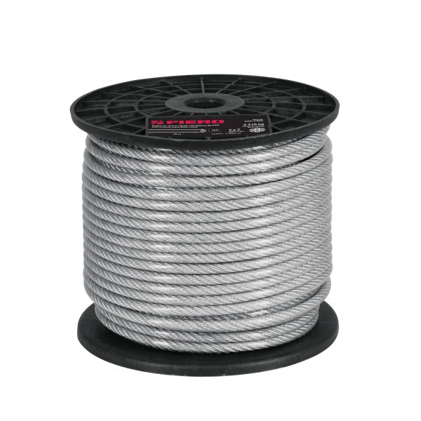 CABLE RIGIDO 1/16" ACERO 7 X 7 RECUBIERTO PVC X 75 M FIERO