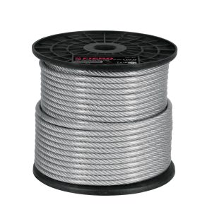 CABLE FLEXIBLE 1/4" ACERO 7 X 19 RECUBIERTO PVC X 75 M FIERO