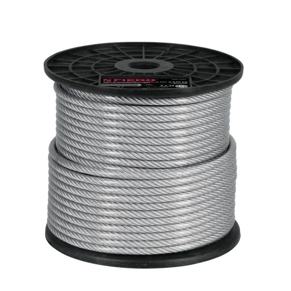 CABLE FLEXIBLE 1/4" ACERO 7 X 19 RECUBIERTO PVC X 75 M FIERO