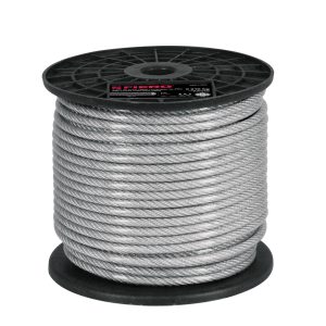 CABLE RIGIDO 1/4" ACERO 7 X 7 RECUBIERTO PVC X 75 M FIERO