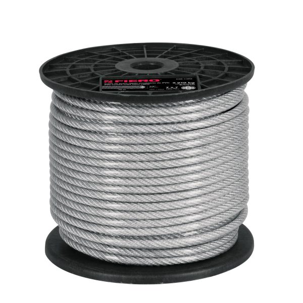 CABLE RIGIDO 1/4" ACERO 7 X 7 RECUBIERTO PVC X 75 M FIERO