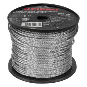 CABLE RIGIDO 1/8" DE ACERO 7 X 7 HILOS X 75 M FIERO