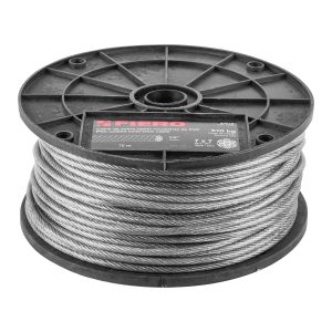CABLE RIGIDO 1/8" ACERO 7 X 7 RECUBIERTO PVC X 75 M FIERO