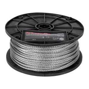 CABLE FLEXIBLE 3/16" DE ACERO 7 X 19 HILOS X 75 M FIERO