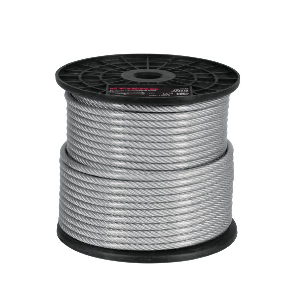 CABLE FLEXIBLE 3/16" ACERO 7 X 19 RECUBIERTO PVC X 75 M FIERO