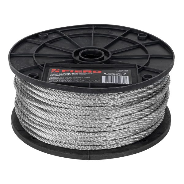 CABLE RIGIDO 3/16" DE ACERO 7 X 7 HILOS X 75 M FIERO
