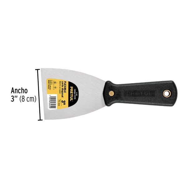 ESPATULA FLEXIBLE 3" CON MANGO DE PLASTICO PRETUL - Imagen 2