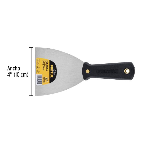 ESPATULA FLEXIBLE 4" CON MANGO DE PLASTICO PRETUL - Imagen 2