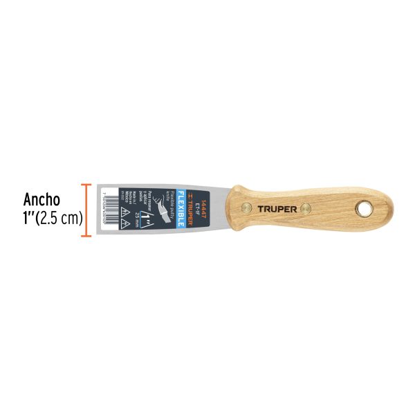 ESPATULA FLEXIBLE 1" CON MANGO DE MADERA TRUPER - Imagen 2