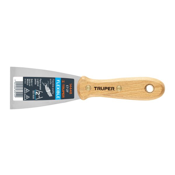 ESPATULA FLEXIBLE 2" CON MANGO DE MADERA TRUPER