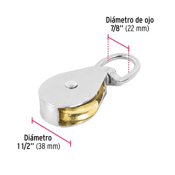 GARRUCHA METALICA PARA NORIA DE 1-1/2" FIERO - Imagen 2