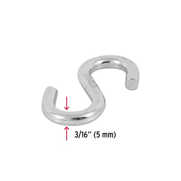 GANCHO "S" DE 3/16" DE ACERO PARA CABLE FIERO - Imagen 2