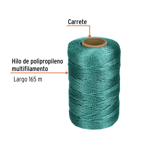 CARRETE CON 165 M DE HILO PARA ALBAÑIL VERDE TRUPER - Imagen 2