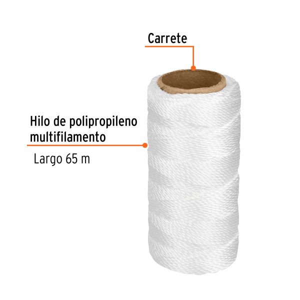CARRETE CON 65 M DE HILO PARA ALBAÑIL BLANCO TRUPER - Imagen 2