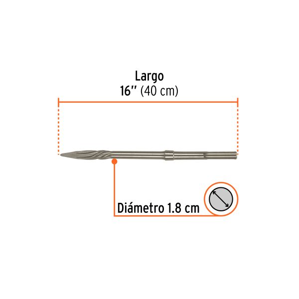 CINCEL DE PUNTA SDS MAX DE 16" TRUPER - Imagen 2