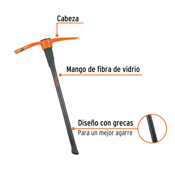 TALACHO-PICO 5 LB MANGO FIBRA DE VIDRIO 36" TRUPER - Imagen 2