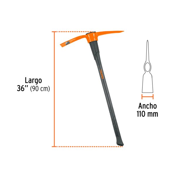 TALACHO-PICO 5 LB MANGO FIBRA DE VIDRIO 36" TRUPER - Imagen 3