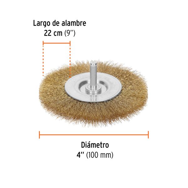 GRATA CIRCULAR 4" ALAMBRE FINO PARA TALADRO TRUPER - Imagen 2