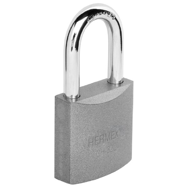 CANDADO DE HIERRO 32 MM GANCHO LARGO EN CAJA HERMEX