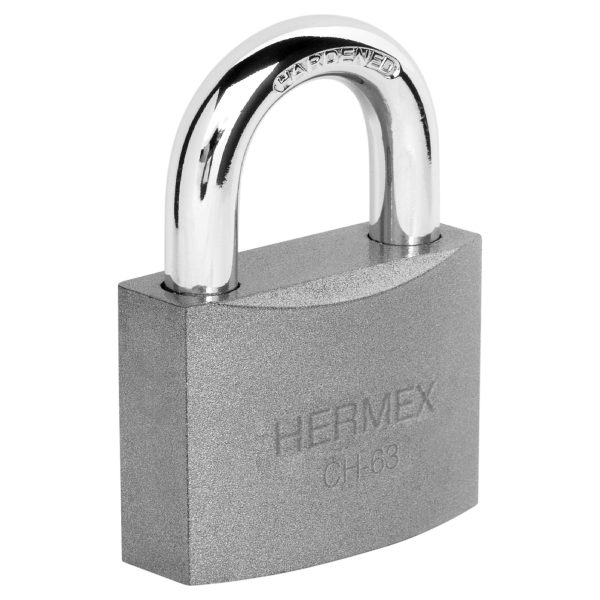 CANDADO DE HIERRO 63 MM GANCHO CORTO EN CAJA HERMEX
