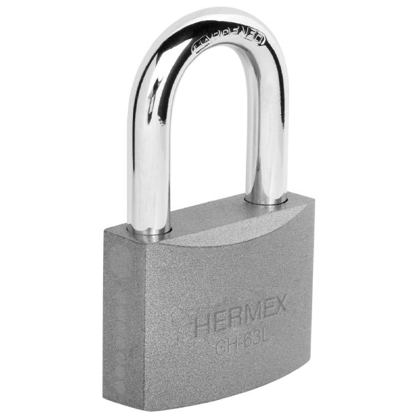 CANDADO DE HIERRO 63 MM GANCHO LARGO EN CAJA HERMEX