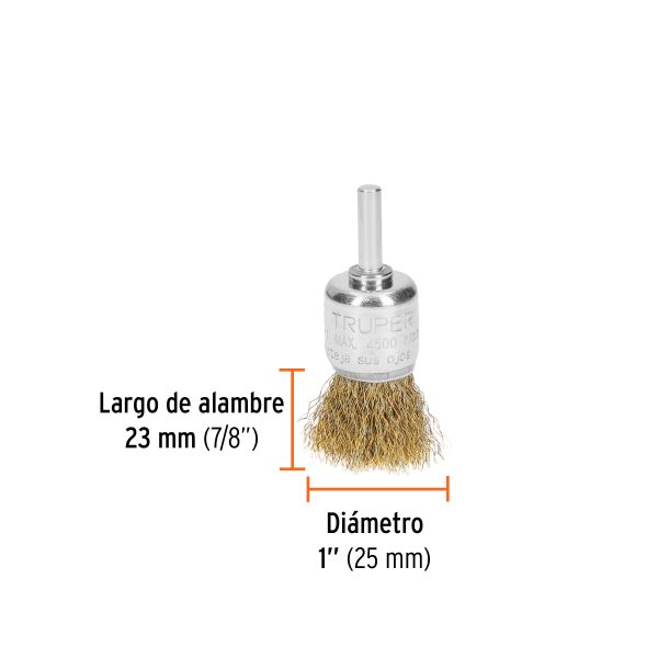 GRATA DE COPA 1" ALAMBRE GRUESO PARA TALADRO TRUPER - Imagen 2