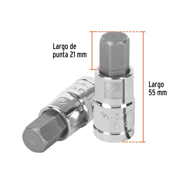 COPA PUNTA HEXAGONAL DE 9/16" CUADRO 1/2" TRUPER - Imagen 2