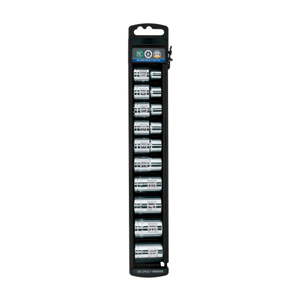 JUEGO DE 10 COPAS CUADRO 1/2" METRICAS TRUPER
