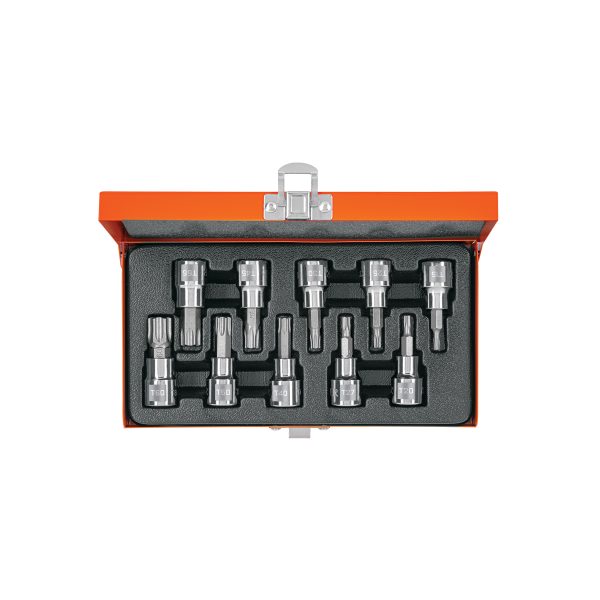 JUEGO DE 10 COPAS CUADRO 3/8" PUNTA TORX ESTUCHE METALICO TRUPER