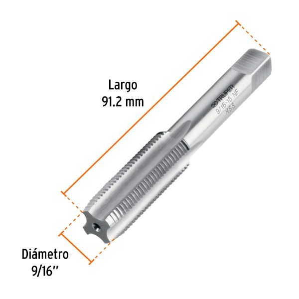 MACHUELO SEMICONICO 9/16" X 18 UNF ESTUCHE INDIVIDUAL TRUPER - Imagen 2