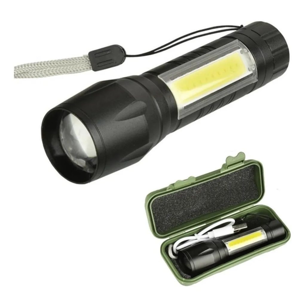 LINTERNA RECARGABLE TACTICA METALICA LED ZOOM