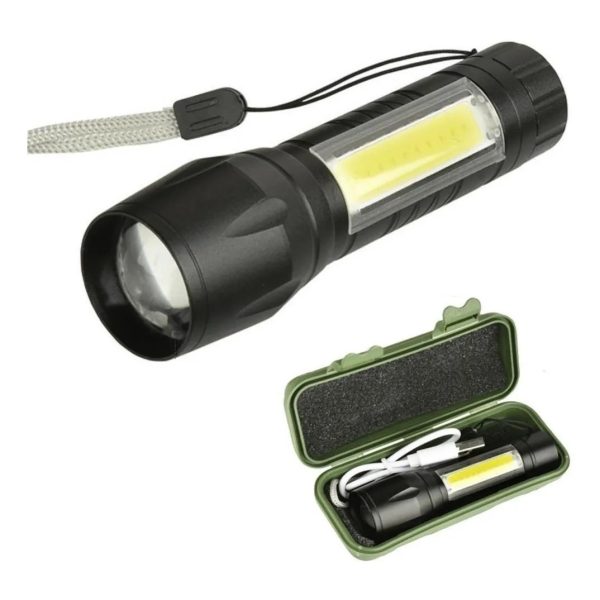 LINTERNA RECARGABLE TACTICA METALICA LED ZOOM