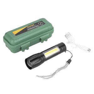 LINTERNA RECARGABLE TACTICA METALICA LED ZOOM