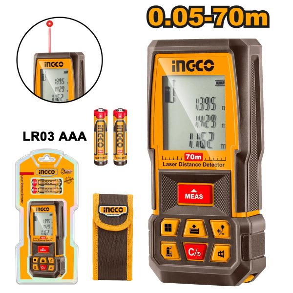 MEDIDOR LASER DE DISTANCIA 70 M INGCO - Imagen 2