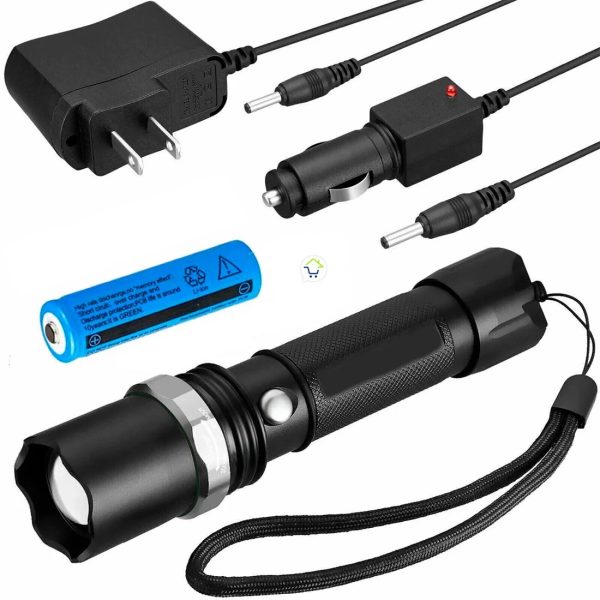LINTERNA METALICA RECARGABLE TACTICA ZOOM SWAT LED - Imagen 2
