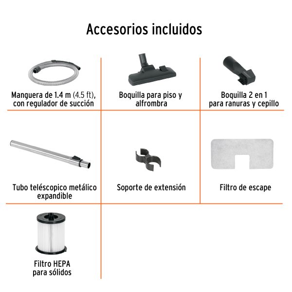 ASPIRADORA CANISTER 2 L ( 0.5 GAL ) 1200 W ( 1.6 HP ) TRUPER - Imagen 3