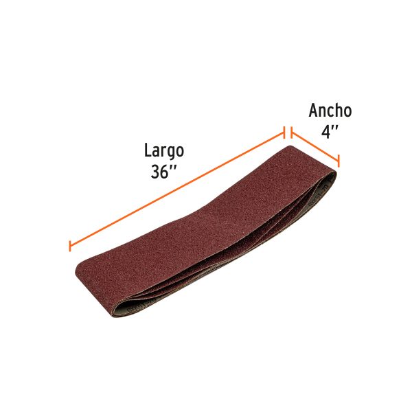 CAJA CON 3 BANDAS DE LIJA 4" X 36" GRANO 40 TRUPER - Imagen 2