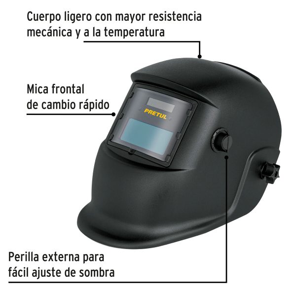 CARETA ELECTRONICA PARA SOLDAR SOMBRA 9 A 13 PRETUL - Imagen 2
