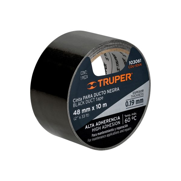 CINTA NEGRA PARA DUCTO 10 M X 48 MM TRUPER - Imagen 3