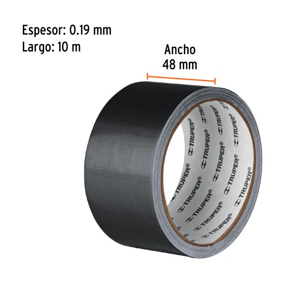 CINTA NEGRA PARA DUCTO 10 M X 48 MM TRUPER - Imagen 2