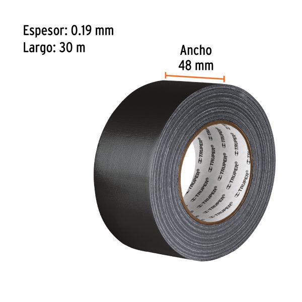 CINTA NEGRA PARA DUCTO 30 M X 48 MM TRUPER - Imagen 2